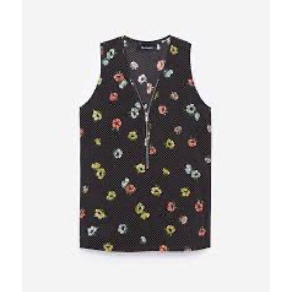 THE KOOPLES Womens 100% Silk Camellia Dots Tank Top Size Small S - Picture 12 of 12